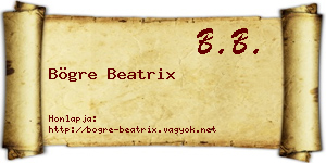 Bögre Beatrix névjegykártya