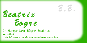 beatrix bogre business card
